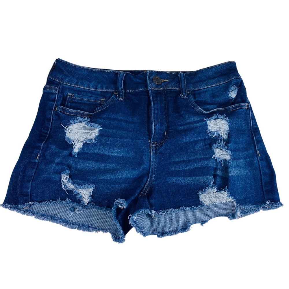 SO Goods For Life Denim Shorts Womens Cutoff  High Rise Shortie Distressed 11/30
